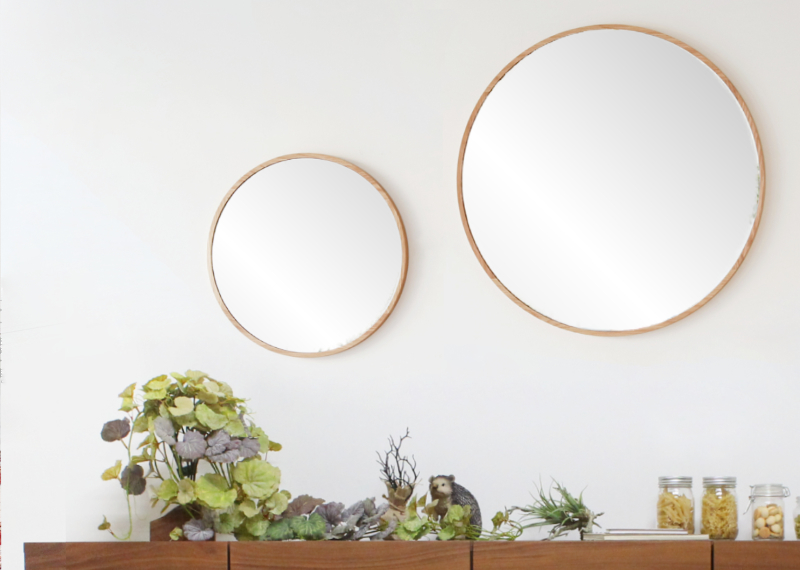 サーキュラー ラウンドミラー｜日本製｜ウォールナット/ホワイトオーク