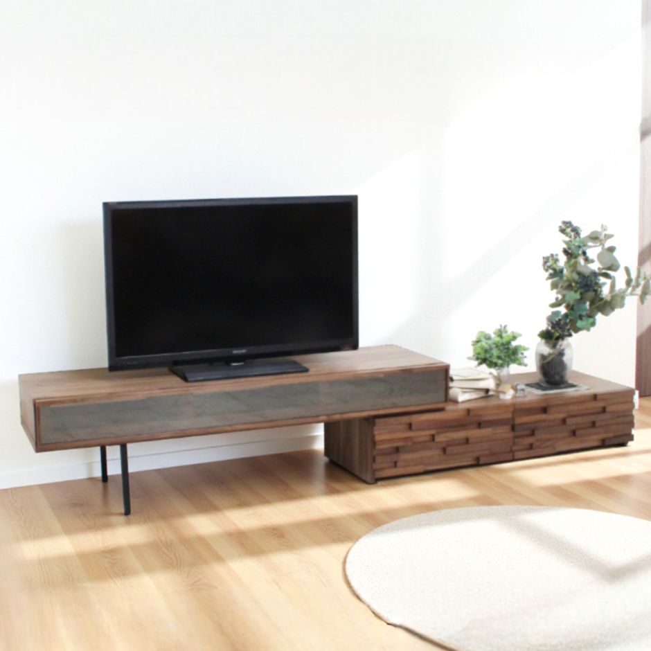 マドラ スライド テレビボード｜ウォールナットRustic - 天然木・無垢