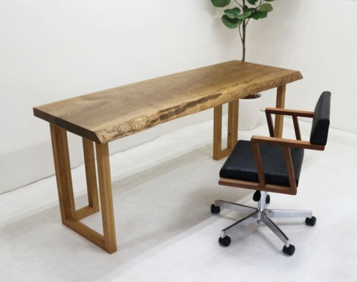 神代タモ（ジンダイタモ） 一枚板 デスク／1700mm 【A7436】 | 【一枚