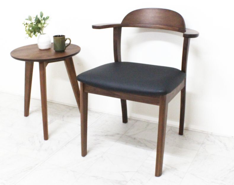 2脚セット》プリシス/ウォールナット セミアームチェア