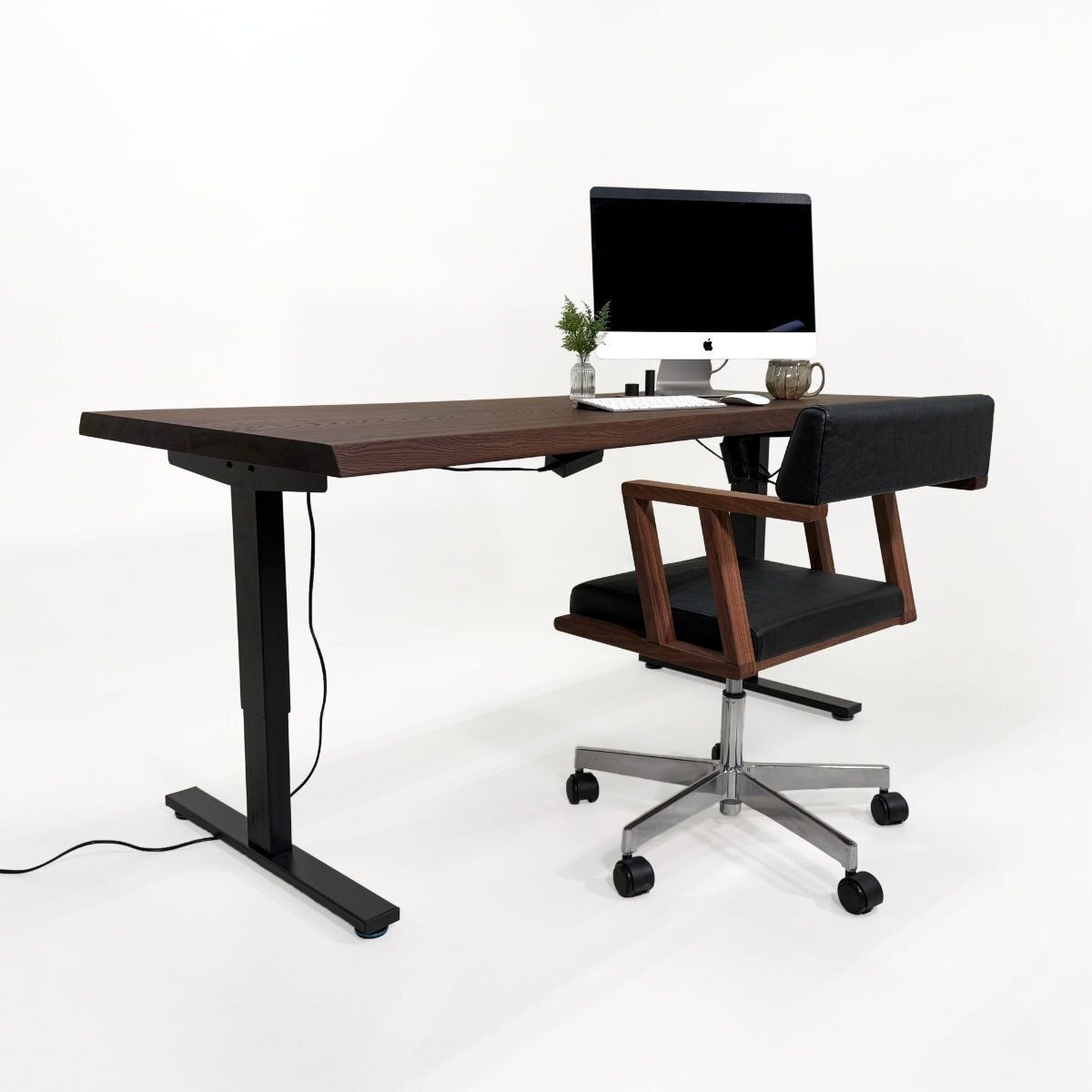 神代欅（ジンダイケヤキ） 一枚板 電動昇降デスク／1610mm