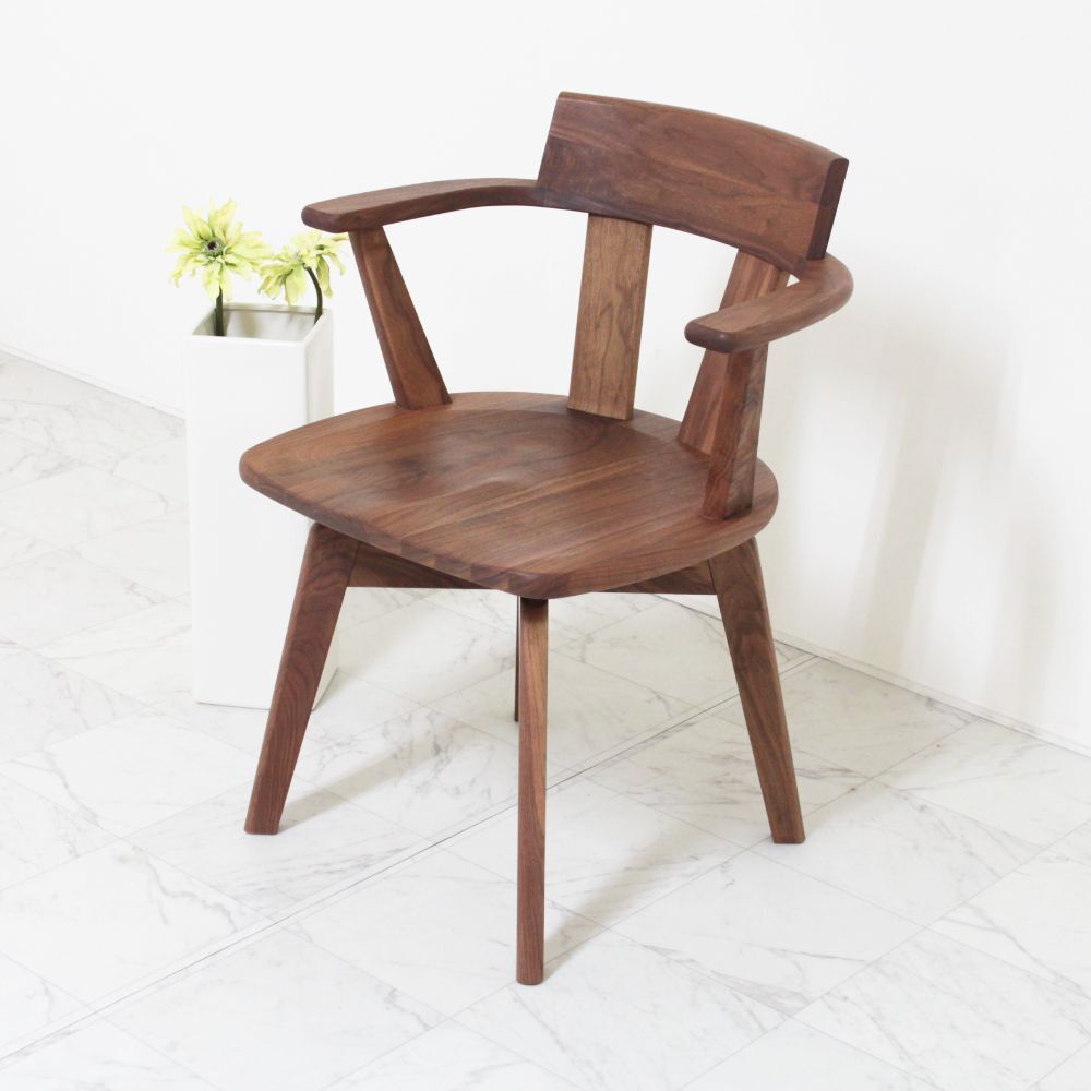 クローネ 回転チェア｜日本製｜ブラックチェリー/レッドオーク