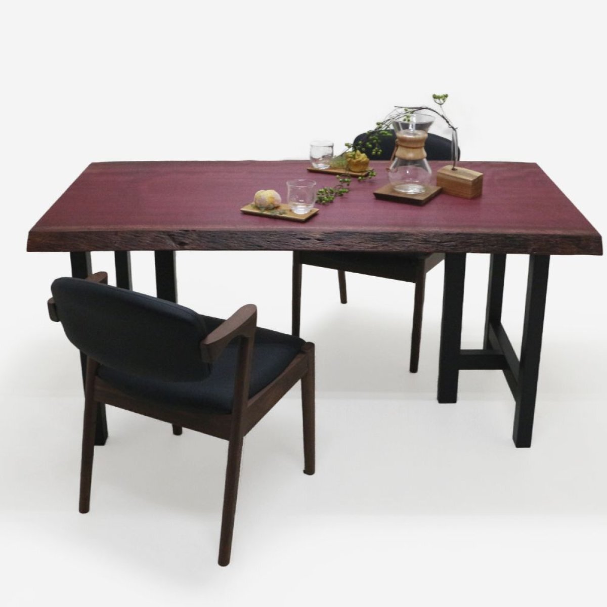 一枚板　パープルハート　コーヒーテーブル　テーブル　希少　激安 パープルハート 一枚板 ダイニングテーブル／1530mm 【A8529