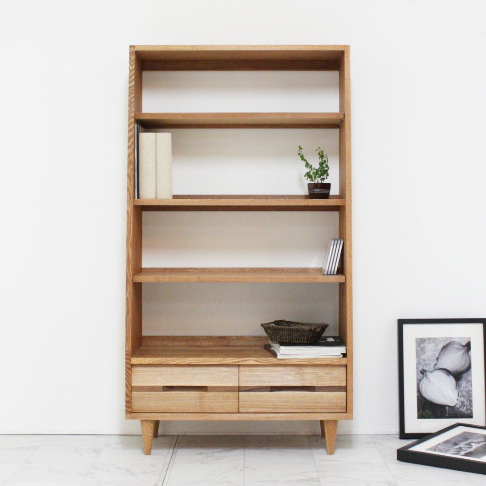 スロープ ブックシェルフ｜タモ [Kontia]