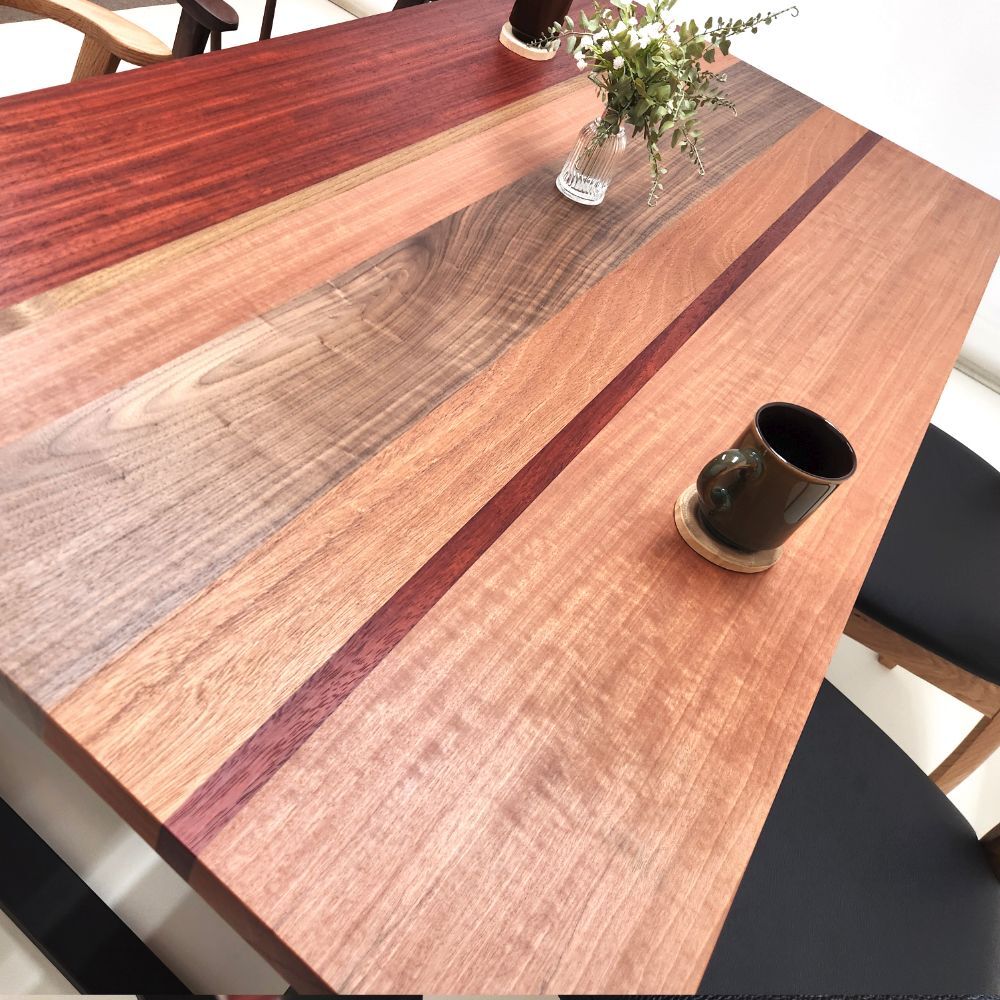 世界三大銘木］ウォールナット・チーク・マホガニー ミックステーブル