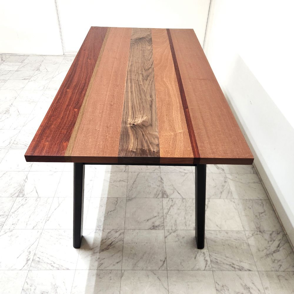 世界三大銘木］ウォールナット・チーク・マホガニー ミックステーブル