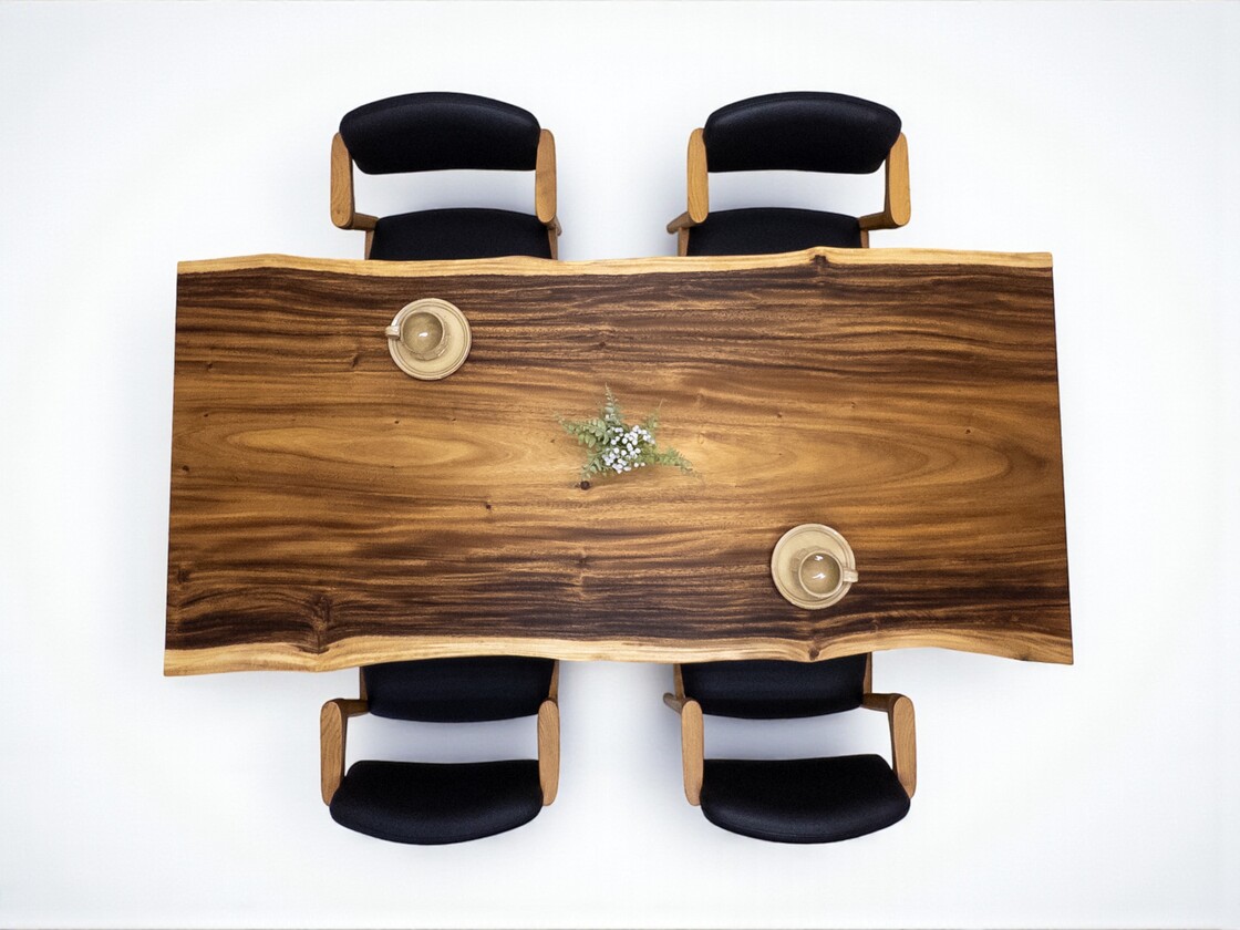 モンキーポッド 一枚板 ダイニングテーブル／1818mm 【A8763】 【一枚