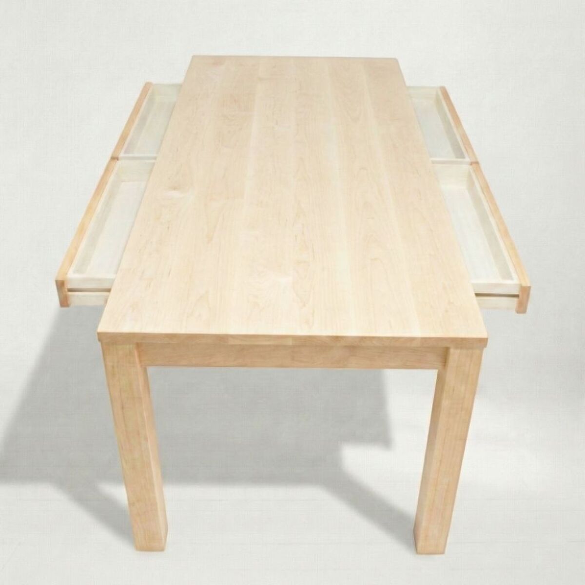 木製シンプルテーブル 引き出し付き 机 デスク 天然木製 引き出し付き テーブル W120×45cm ナチュラル