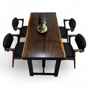 黒檀（コクタン） 一枚板 ダイニングテーブル／1668mm 【A7339】 【一