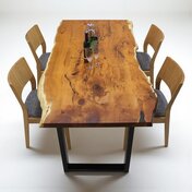 イチイ 一枚板 ダイニングテーブル／1840mm 【A7338】 【一枚板