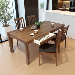 【DT-F-054】引き出し付 ダイニングテーブル｜カルテット