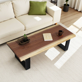 【LT-FRAL-010-S】耳付きローテーブル スチール脚｜フレリー［ウォールナット･チェリー］