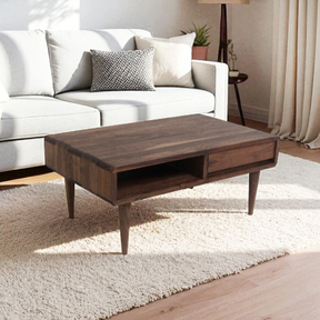 【LT-K-007-85WN】ペティ 引き出し付テーブル［ウォールナット］