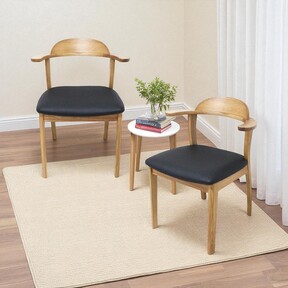 【DC-S-198-OK】《2脚セット》プリシス/ホワイトオーク セミアームチェア