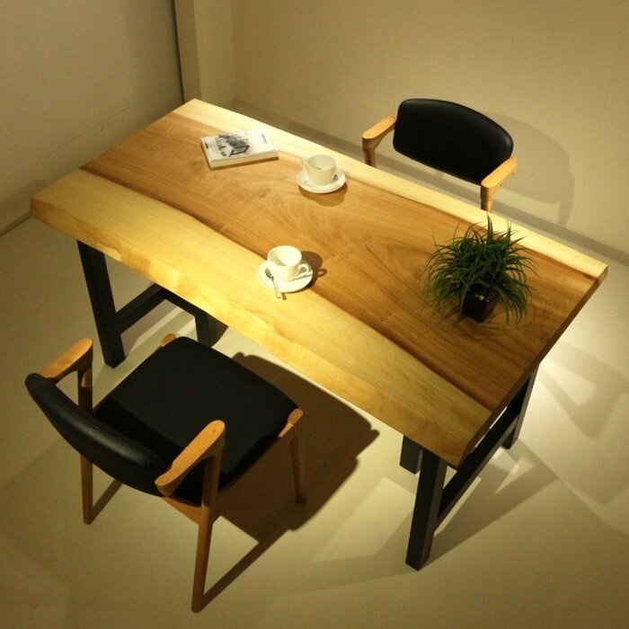 楠 一枚板 ダイニングテーブル／1450mm 【A8234】 | 【一枚板テーブル