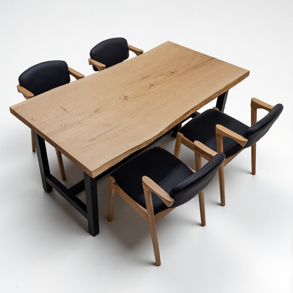 楢（ナラ） 一枚板 ダイニングテーブル／1570mm 【A8791】 | 【一枚板